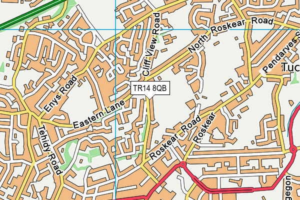 TR14 8QB map - OS VectorMap District (Ordnance Survey)