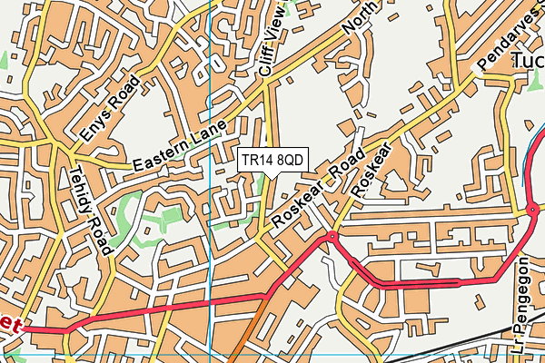 TR14 8QD map - OS VectorMap District (Ordnance Survey)