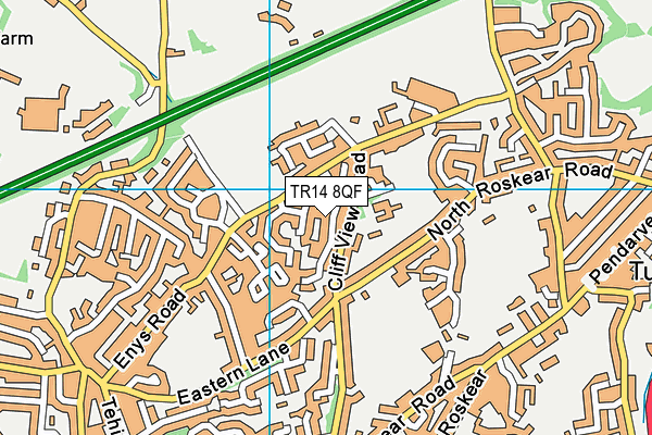 TR14 8QF map - OS VectorMap District (Ordnance Survey)