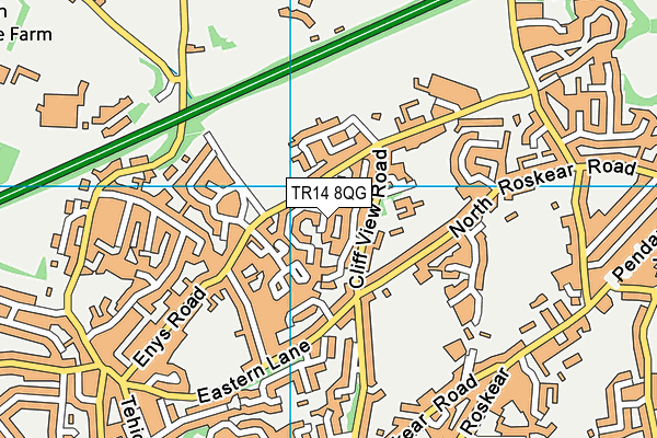 TR14 8QG map - OS VectorMap District (Ordnance Survey)