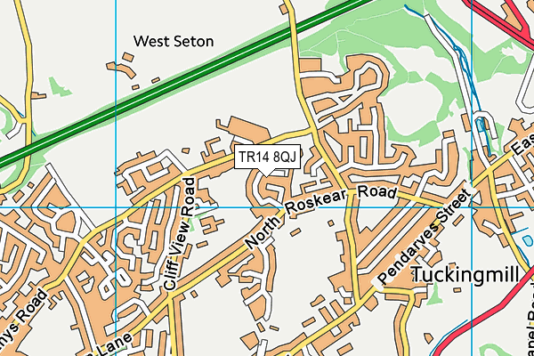 TR14 8QJ map - OS VectorMap District (Ordnance Survey)