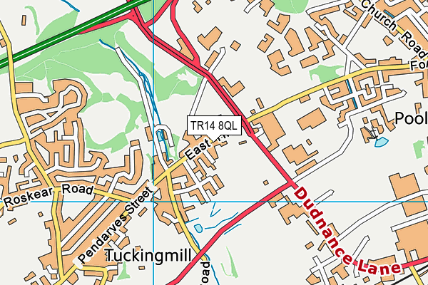 TR14 8QL map - OS VectorMap District (Ordnance Survey)