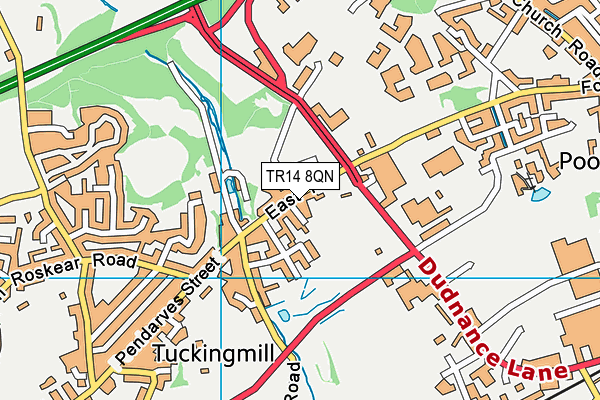 TR14 8QN map - OS VectorMap District (Ordnance Survey)