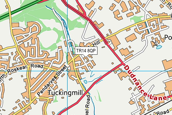 TR14 8QP map - OS VectorMap District (Ordnance Survey)