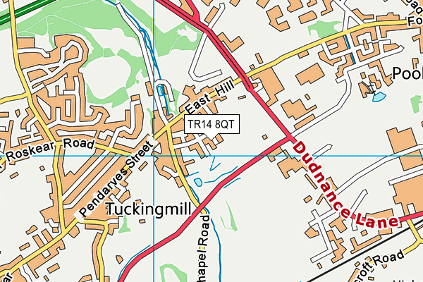 TR14 8QT map - OS VectorMap District (Ordnance Survey)
