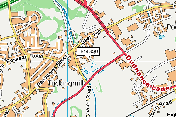TR14 8QU map - OS VectorMap District (Ordnance Survey)