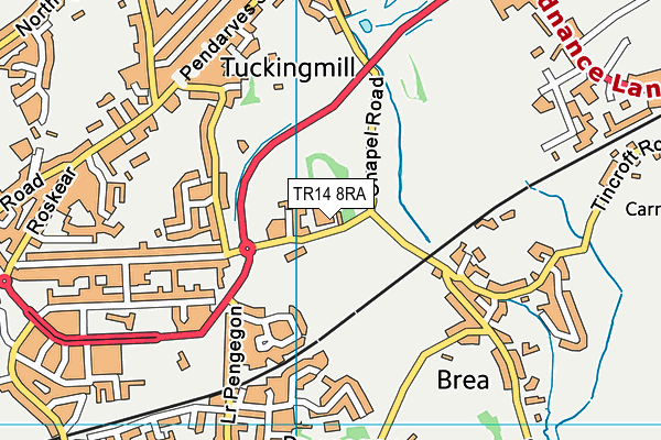 TR14 8RA map - OS VectorMap District (Ordnance Survey)