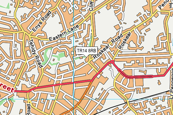 TR14 8RB map - OS VectorMap District (Ordnance Survey)