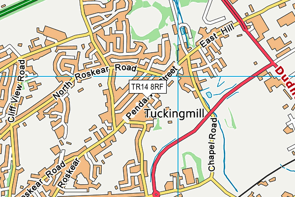 TR14 8RF map - OS VectorMap District (Ordnance Survey)