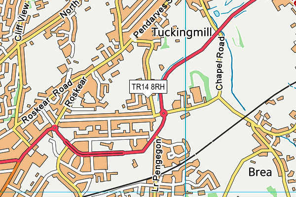 TR14 8RH map - OS VectorMap District (Ordnance Survey)