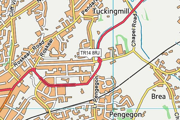 TR14 8RJ map - OS VectorMap District (Ordnance Survey)