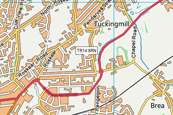 Roskear Church Playing Field map (TR14 8RN) - OS VectorMap District (Ordnance Survey)