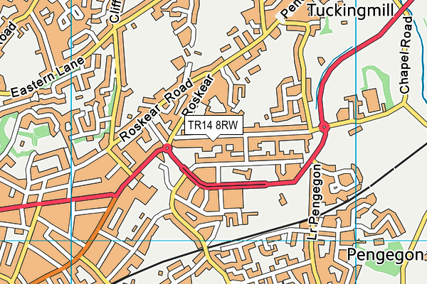 TR14 8RW map - OS VectorMap District (Ordnance Survey)