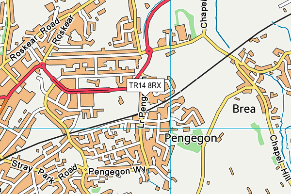 TR14 8RX map - OS VectorMap District (Ordnance Survey)