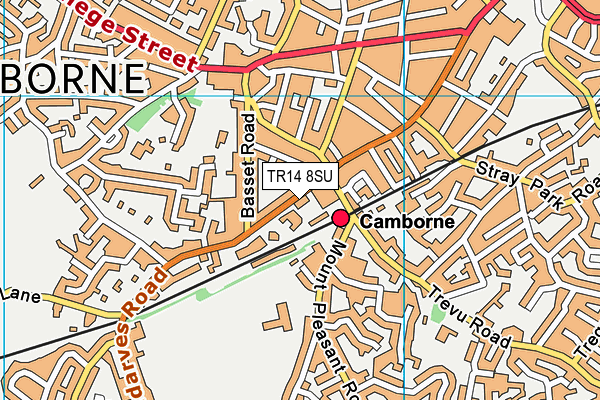 TR14 8SU map - OS VectorMap District (Ordnance Survey)