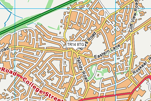 TR14 8TG map - OS VectorMap District (Ordnance Survey)
