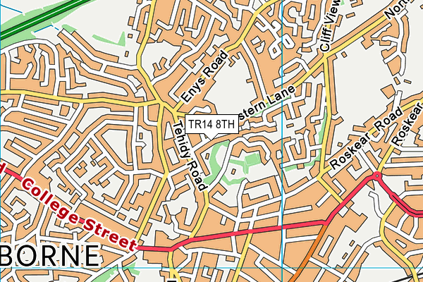 TR14 8TH map - OS VectorMap District (Ordnance Survey)