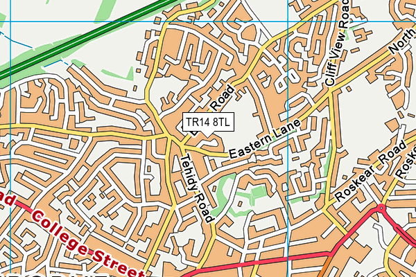 TR14 8TL map - OS VectorMap District (Ordnance Survey)