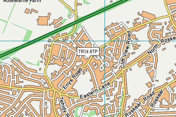 TR14 8TP map - OS VectorMap District (Ordnance Survey)