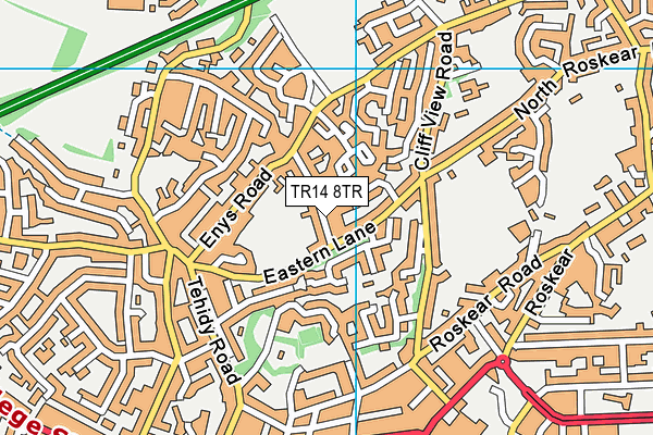 TR14 8TR map - OS VectorMap District (Ordnance Survey)