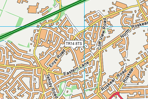 TR14 8TS map - OS VectorMap District (Ordnance Survey)