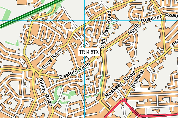 TR14 8TX map - OS VectorMap District (Ordnance Survey)
