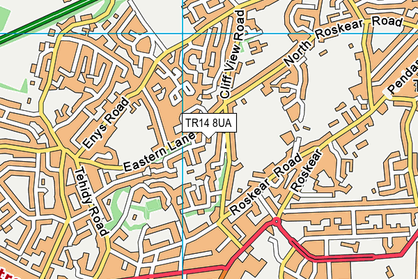 TR14 8UA map - OS VectorMap District (Ordnance Survey)