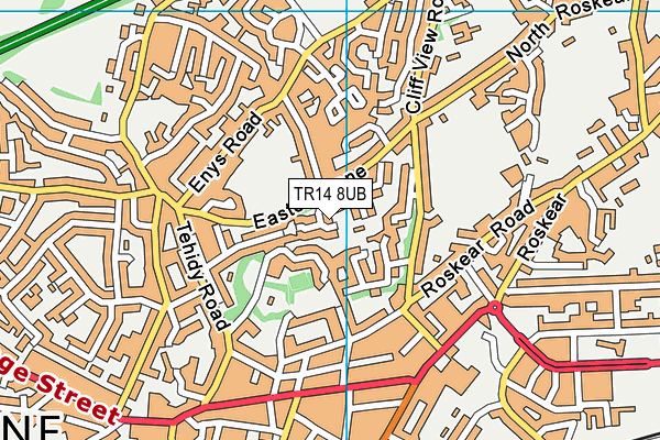 TR14 8UB map - OS VectorMap District (Ordnance Survey)
