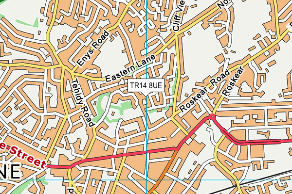 TR14 8UE map - OS VectorMap District (Ordnance Survey)