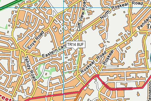 TR14 8UF map - OS VectorMap District (Ordnance Survey)