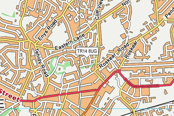 TR14 8UG map - OS VectorMap District (Ordnance Survey)