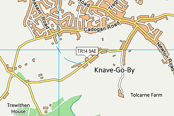 TR14 9AE map - OS VectorMap District (Ordnance Survey)