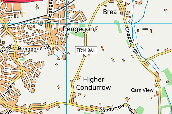 TR14 9AH map - OS VectorMap District (Ordnance Survey)