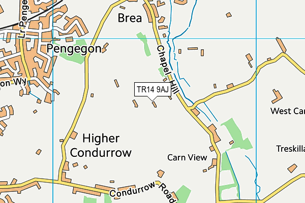 TR14 9AJ map - OS VectorMap District (Ordnance Survey)