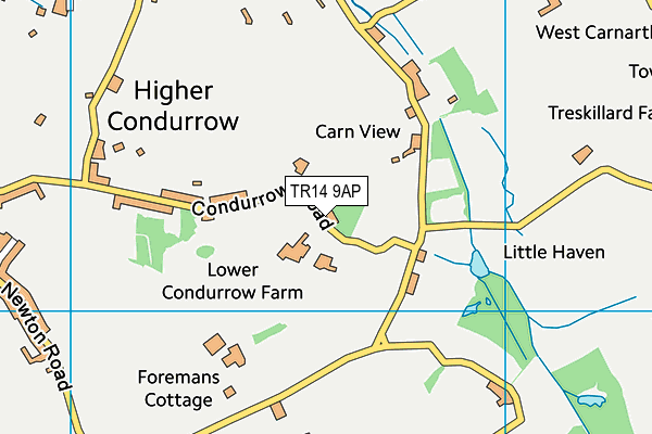 TR14 9AP map - OS VectorMap District (Ordnance Survey)