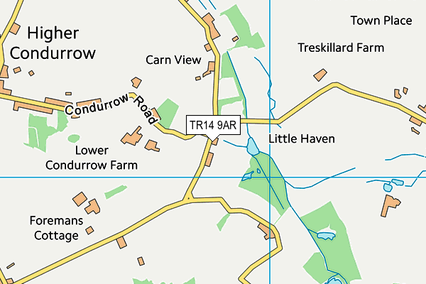 TR14 9AR map - OS VectorMap District (Ordnance Survey)