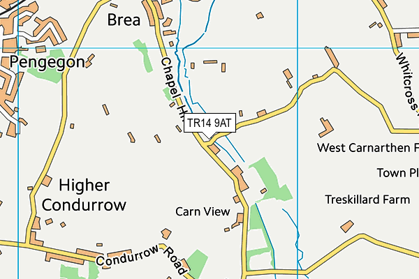 TR14 9AT map - OS VectorMap District (Ordnance Survey)