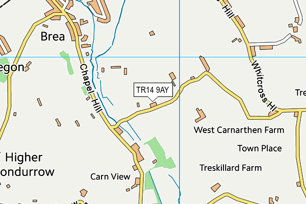 TR14 9AY map - OS VectorMap District (Ordnance Survey)