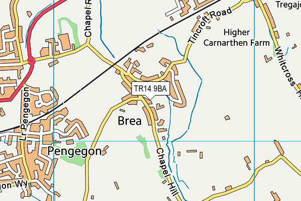 TR14 9BA map - OS VectorMap District (Ordnance Survey)