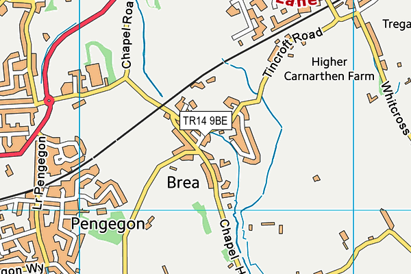 TR14 9BE map - OS VectorMap District (Ordnance Survey)