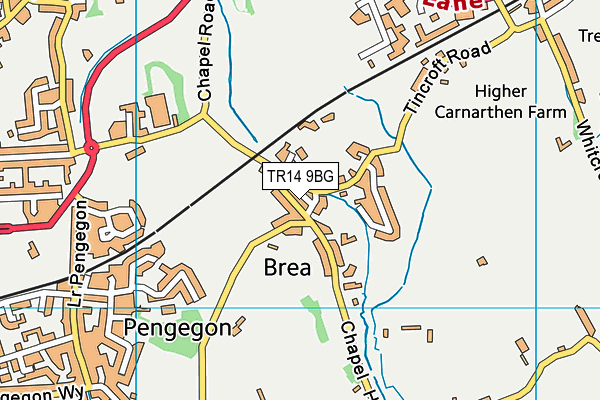 TR14 9BG map - OS VectorMap District (Ordnance Survey)