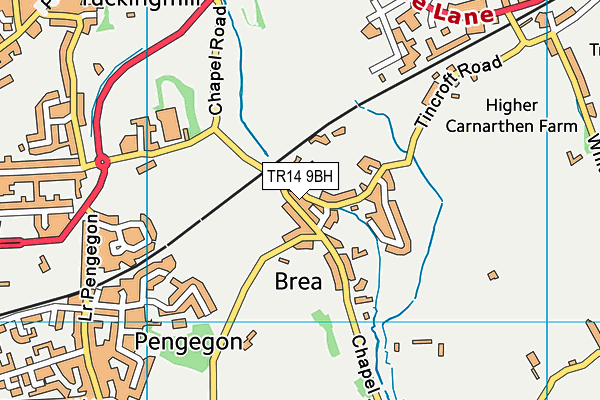 TR14 9BH map - OS VectorMap District (Ordnance Survey)