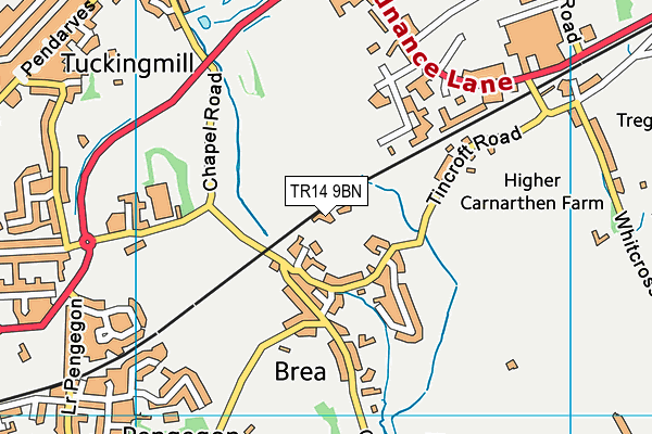 TR14 9BN map - OS VectorMap District (Ordnance Survey)