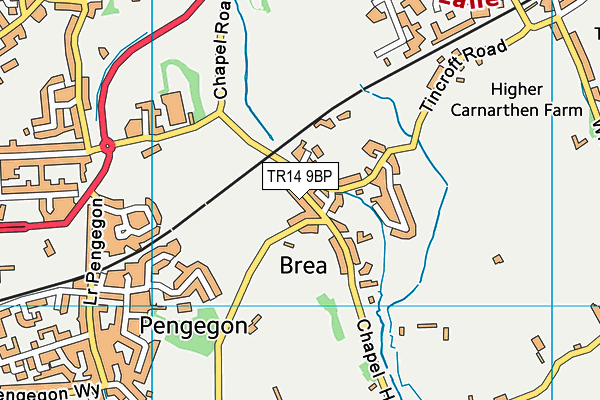 TR14 9BP map - OS VectorMap District (Ordnance Survey)