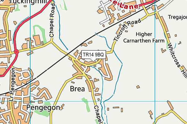 TR14 9BQ map - OS VectorMap District (Ordnance Survey)
