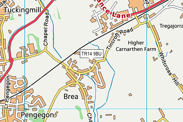 TR14 9BU map - OS VectorMap District (Ordnance Survey)