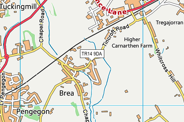 TR14 9DA map - OS VectorMap District (Ordnance Survey)