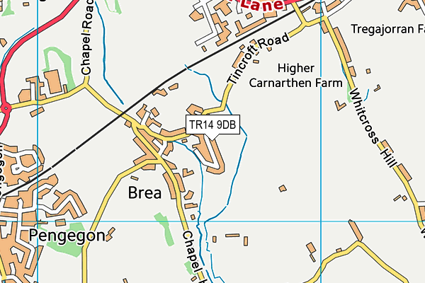TR14 9DB map - OS VectorMap District (Ordnance Survey)
