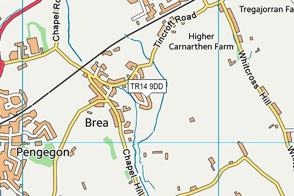 TR14 9DD map - OS VectorMap District (Ordnance Survey)