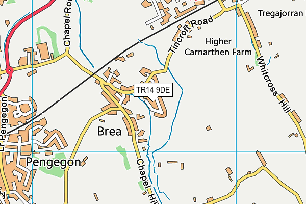 TR14 9DE map - OS VectorMap District (Ordnance Survey)